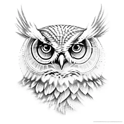 An Owl Tattoo With Intricate Ornament Details