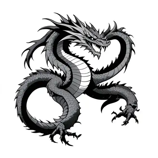 Shenron Dragon From Dragon Ball Tattoo With Dragon Balls