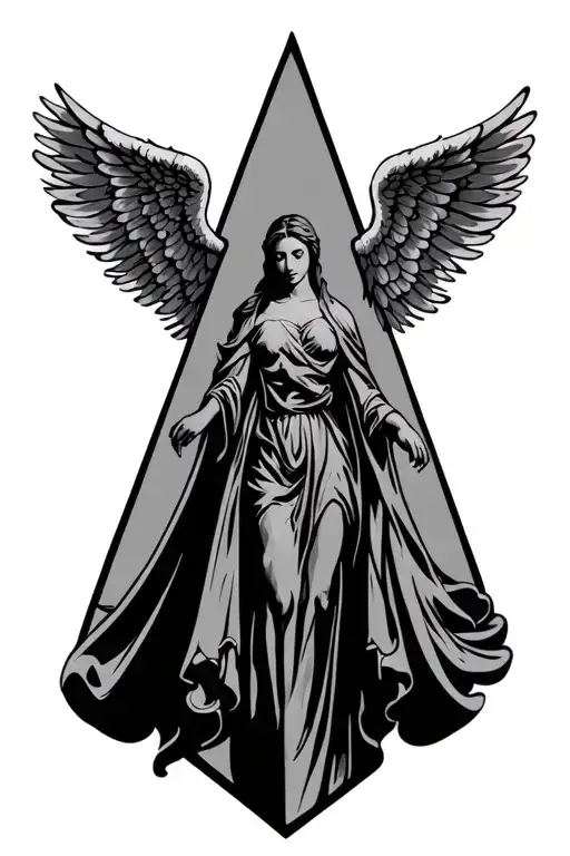 Three A's Like A Pyramod With Angel Wings