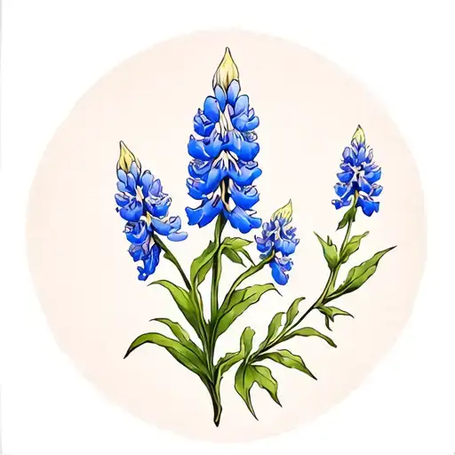 Bluebonnets Texas Themed Half Sleeve