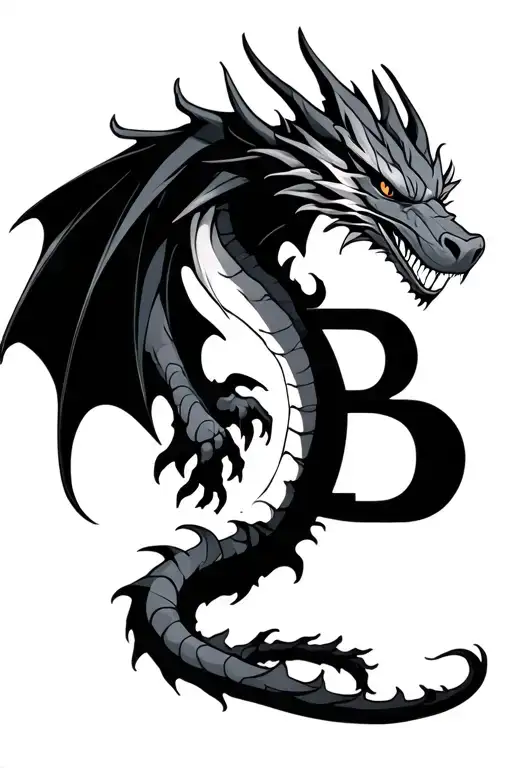 Dragon With Letter G And B