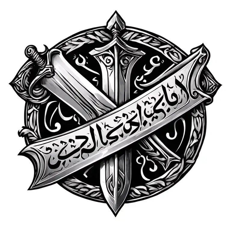 Ancient Sword With Arabic Writing On The Blade