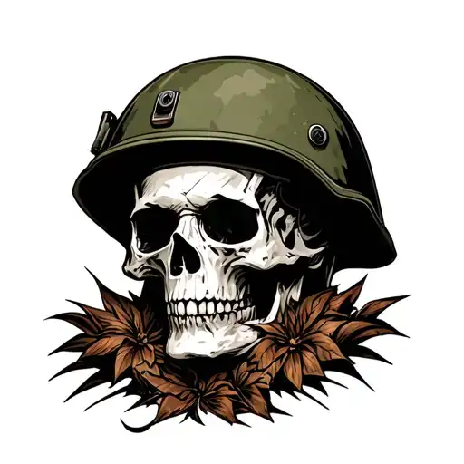 Grandpa Army Helmet Skull