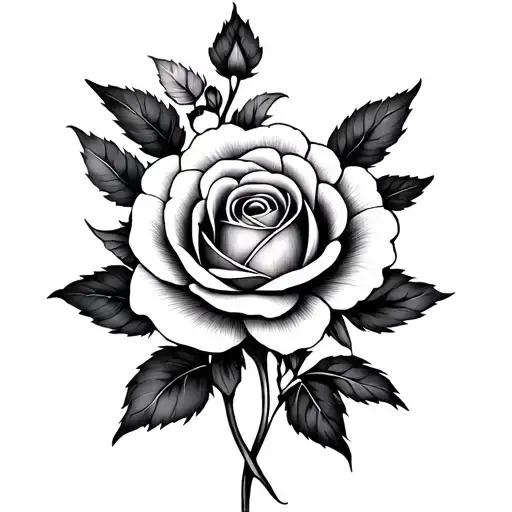 Rose And Carnation Flower Light Colour With Black And Grey Mandala For Shoulder