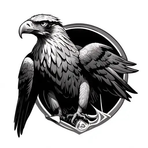 Eagle With Gemini Zodiac Symbol