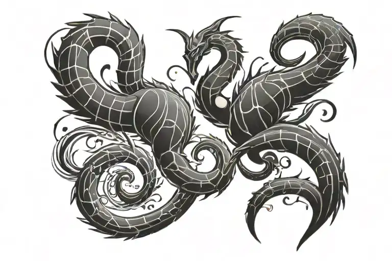 A Minimalist Design Combining The Virgo And Scorpio Signs In A Unique And Artistic Way