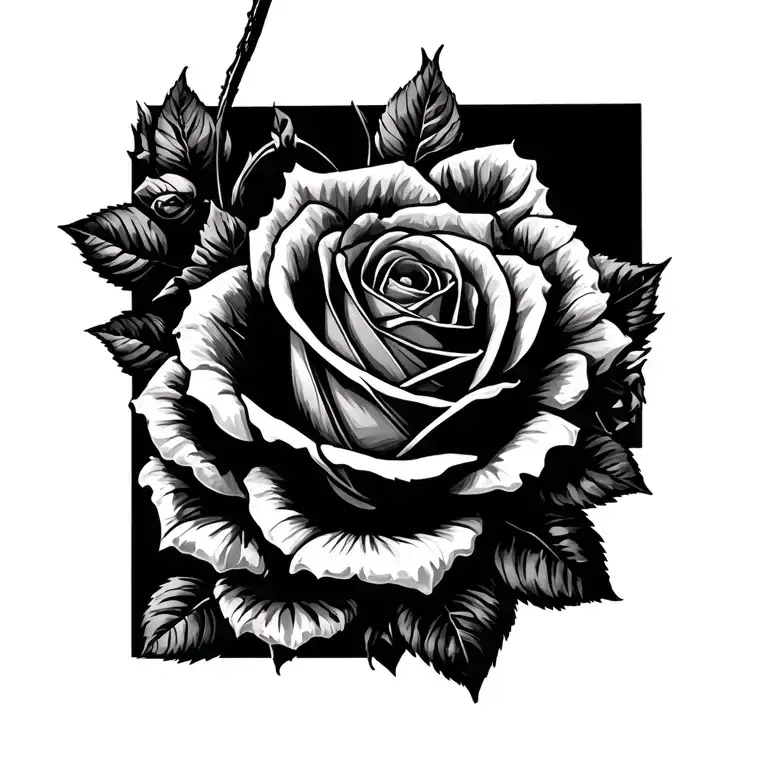 Roses With Black Widow Spider Hanging
