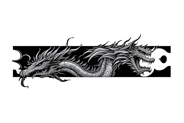 Very Aggressive Dragon Tattoo With The