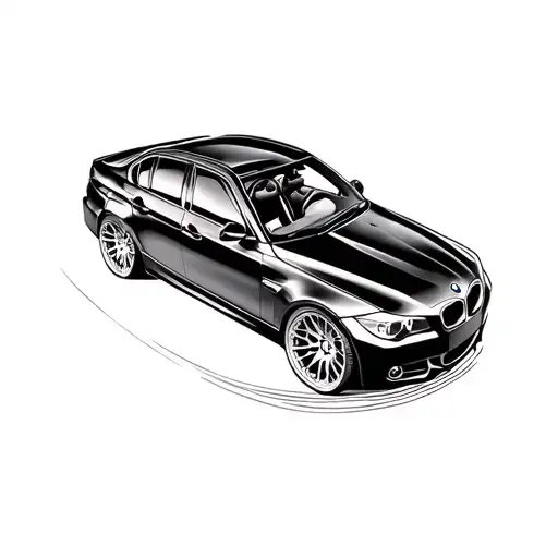 Bmw E60 Line Art