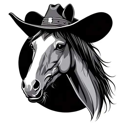 Musnag Horse With Cowboy Hat