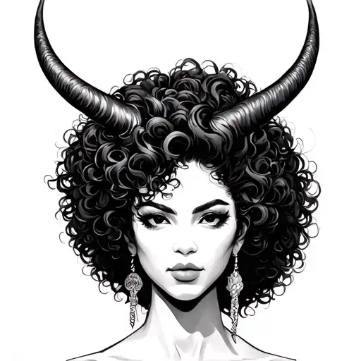 Afro Black Woman Japanese Demon