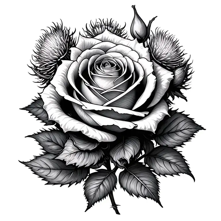 Rose And Thistle Intertwined With 13 Incorporated