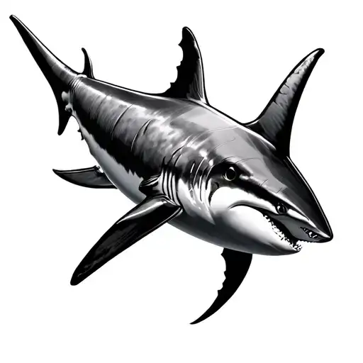 Fine Line Dotted Thresher Shark Swimming Gracefully