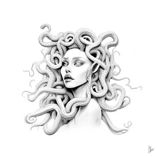 Medusa With Long Straight Hair