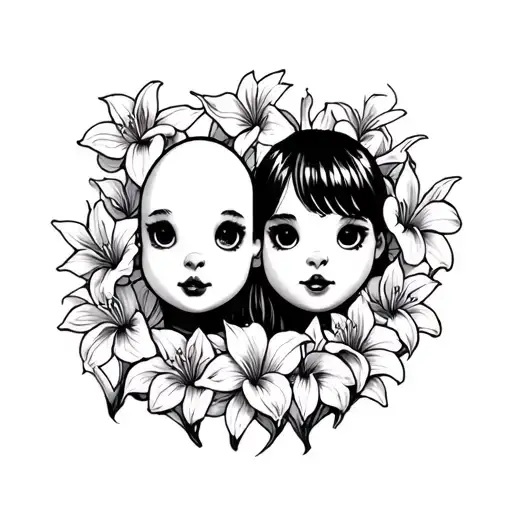 Lil Peeps Crybaby Album Cover With Lilies Around It