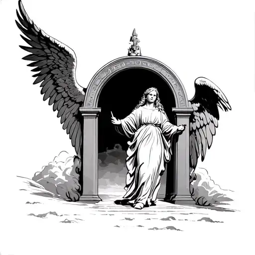 An Angel Walking Into Heavens Gate