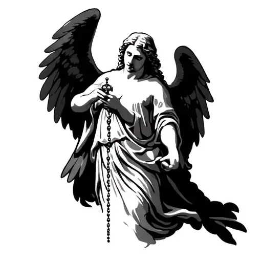 An Angel With A Rosary In His Hand