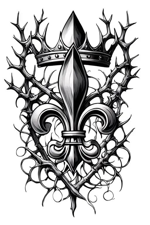 Thorn Crown And Fleur De Lis