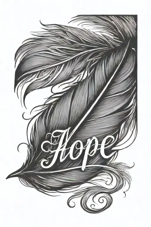 Feather That Says Hope Written Inside Surrounded