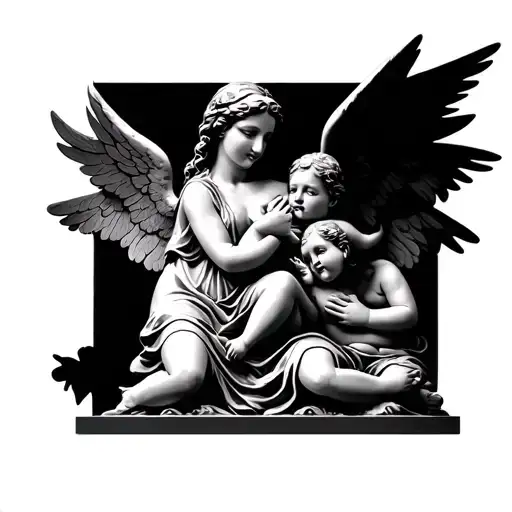 Statue Of Samotrace With Baby Angels And All