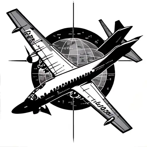 Ecg Line With Martinique Map And Plane At The End