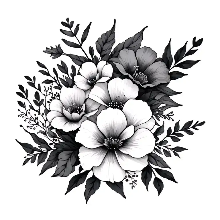 Wrist Wrap With April Birth Flowers And July Birth Flowers