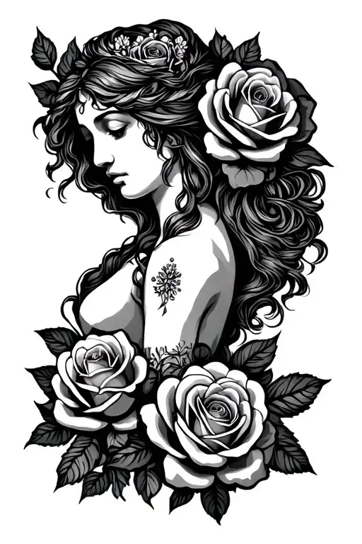 Virgo Sign With Roses Blooming