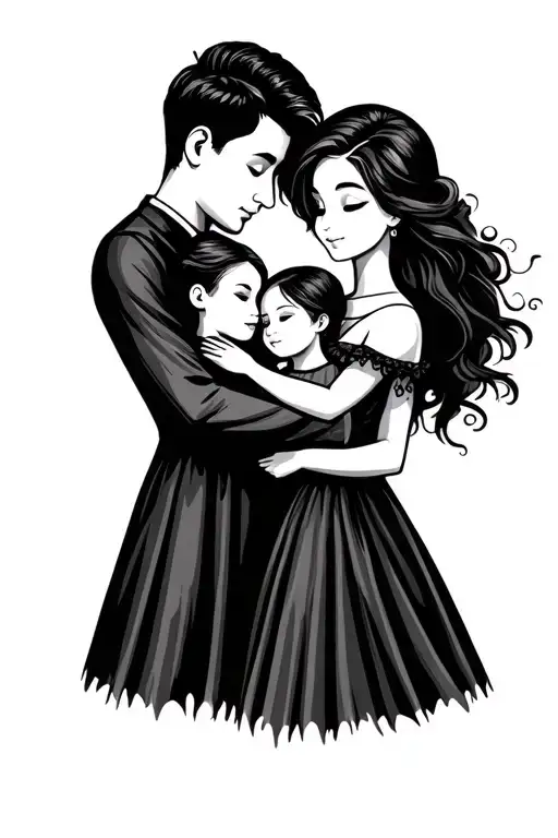 Family Of Father Mother Daughter