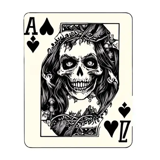 Queen Of Hearts Zombie Playing Card