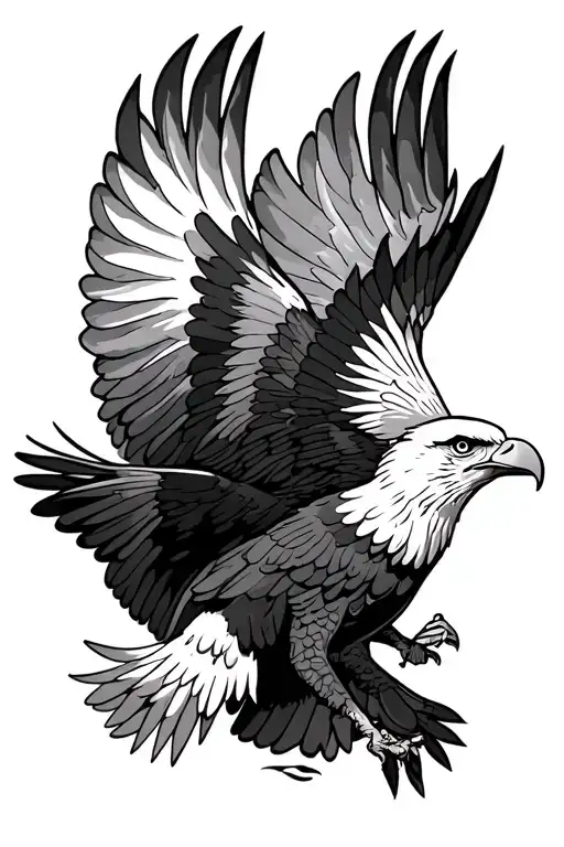 Eagle And Dove Flying Away