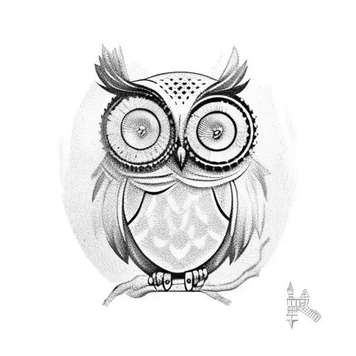 Owl With Pocket Watch