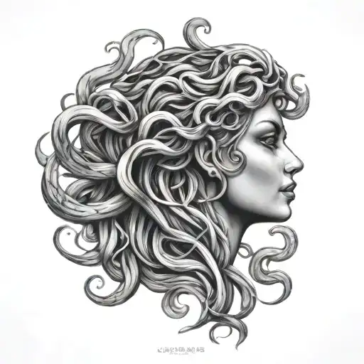 Medusa Inspired Tattoo Of Girl