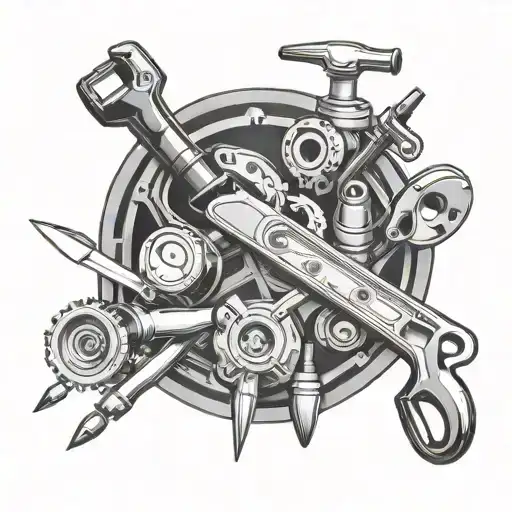 A Technician's Tools Arranged In A Creative Mcguyver Style