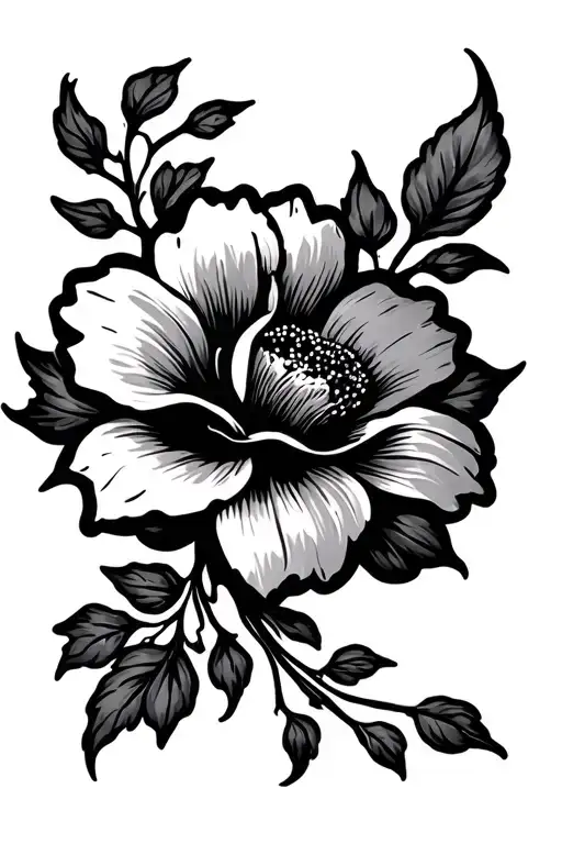 Flower With Vine For Shoulder