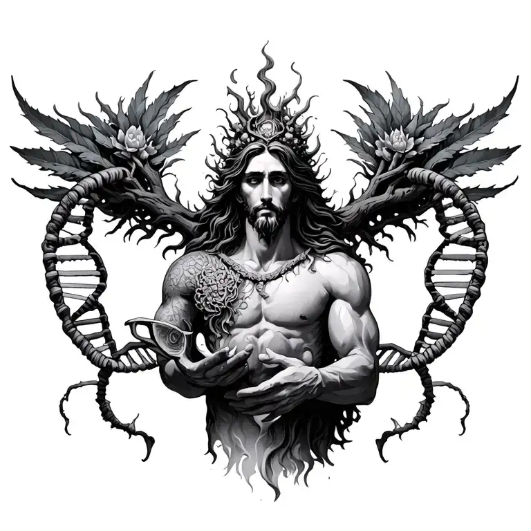 Tree Dna Strand God Holding