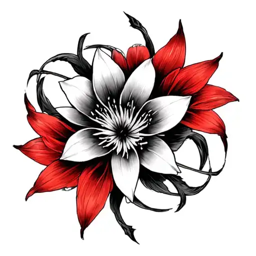 A Tattoo Of The Red Spider Lily Surrounding Gaara's Forehead