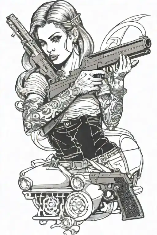 Car Women Gun Surrounded