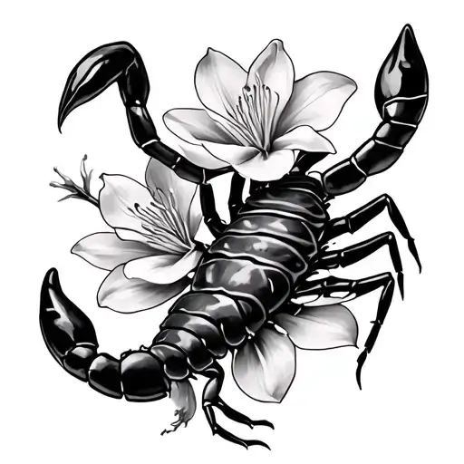 Scorpion And Oleander Flower