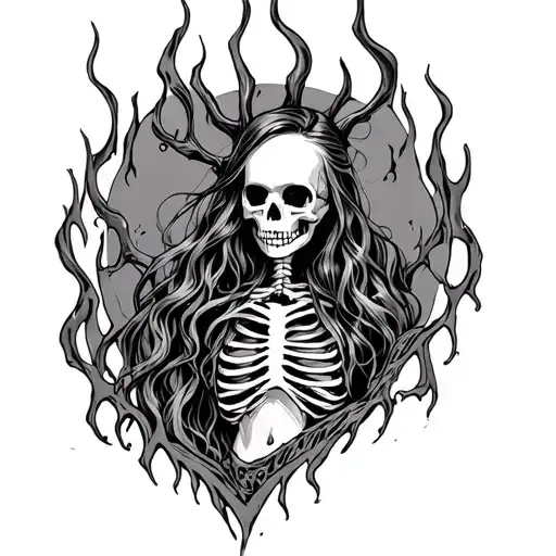 Skeleton Lady In Hell