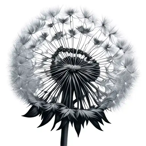 Dandelion In Wind Forming Its Shape