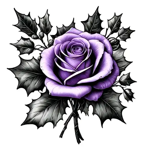 Flower Bouquet Violet Rose Holly