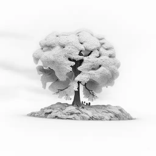A Gendarme Standing Tall Next To A Tree With Ornamental Details