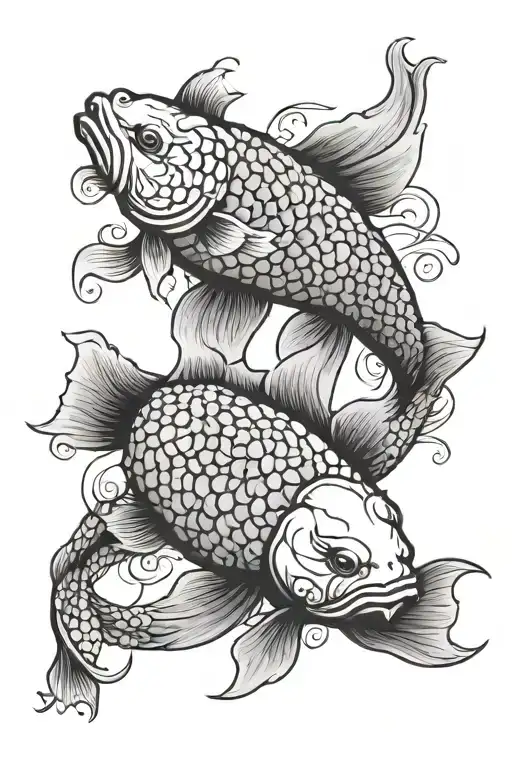 Aggressive Ying Yang Koi Fish