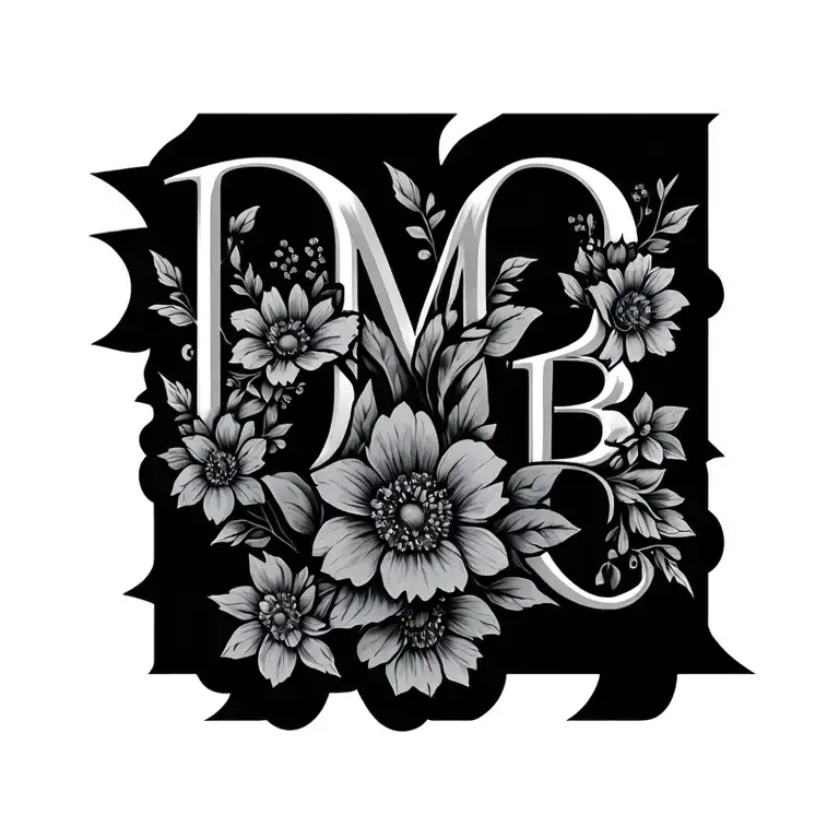 Initials Dmb3 With Flowers