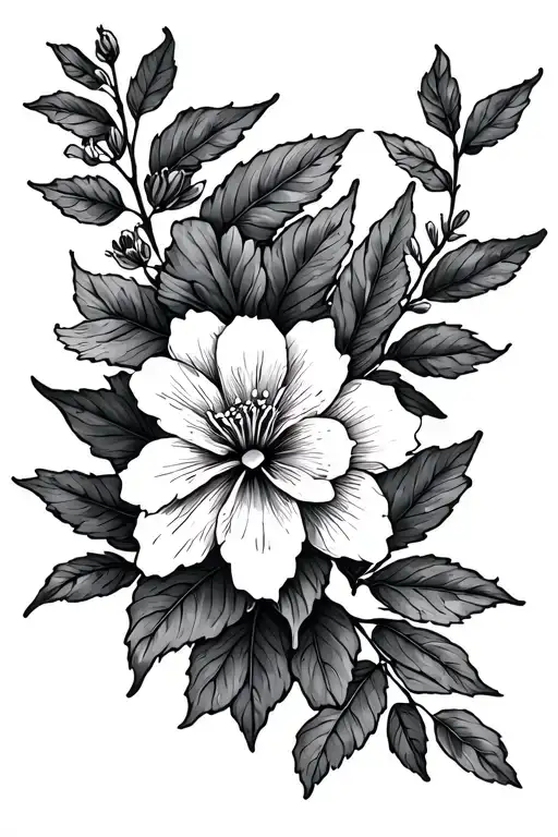 The Israel Map Fine Line Tattoo With The Flower Helichrycum Sanguineum