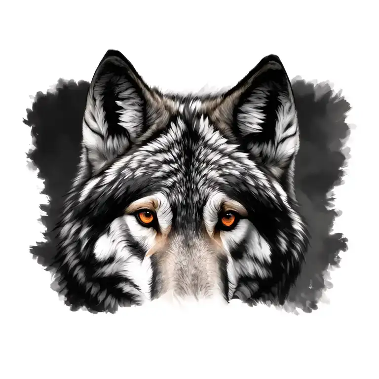 Realistic Wolf Face With Effects