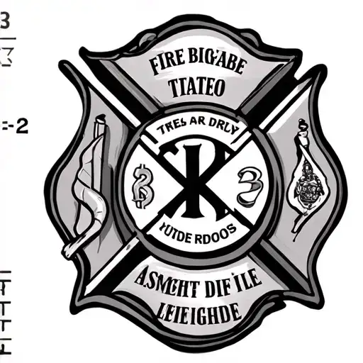 Fire Brigade Tattoo With Two Names And One Date
