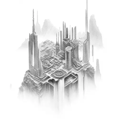 An Ancient Scroll Unraveling To Reveal A Futuristic City