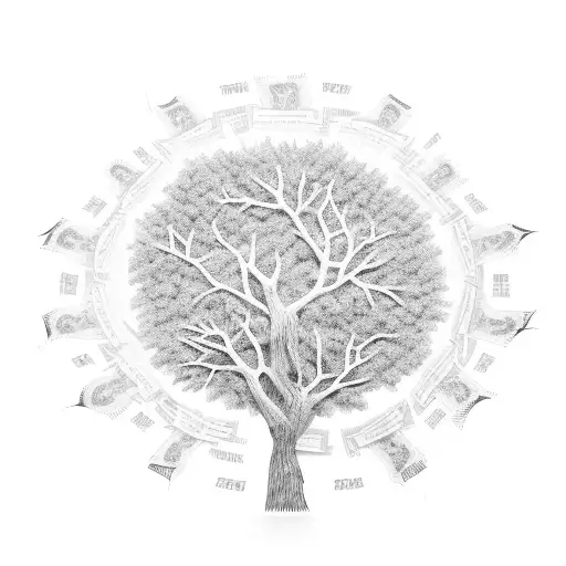 Family Tree Made Of Dollar Bills