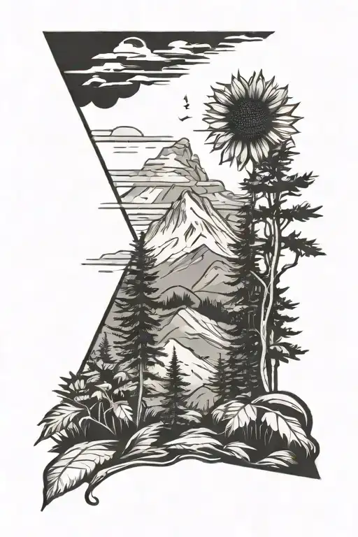 Sunflower Pine Trees Mountain